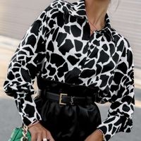 Women's Blouse Long Sleeve Blouses Printing Button Fashion Geometric main image 5