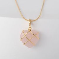 Fashion Heart Shape Crystal Women's Pendant Necklace 1 Piece sku image 3