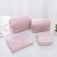 Women's All Seasons Velvet Cloth Letter Fashion Zipper Cosmetic Bag main image 1