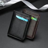 Unisex Solid Color Pvc Magnetic Buckle Card Holders main image 1