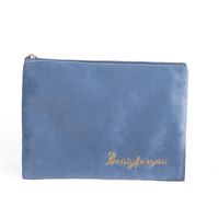Women's All Seasons Velvet Cloth Letter Fashion Zipper Cosmetic Bag sku image 4