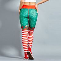 Fashion Christmas Tree Stripe Spandex Polyester Ankle-length Printing Leggings main image 4