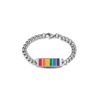 Fashion Rainbow Titanium Steel Enamel Bracelets 1 Piece sku image 1