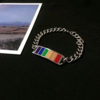 Fashion Rainbow Titanium Steel Enamel Bracelets 1 Piece main image 4