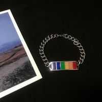Fashion Rainbow Titanium Steel Enamel Bracelets 1 Piece main image 6