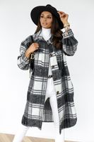 Women's Fashion Stripe Patchwork Woolen Coat main image 6