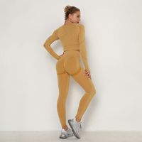 Basic Solid Color Nylon Round Neck Active Sets Suit Jogger Pants main image 5