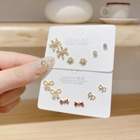 1 Set Fashion Rainbow Butterfly Fish Tail Copper Inlaid Zircon Ear Studs main image 4