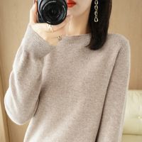 Women's Knitwear Long Sleeve Sweaters & Cardigans Fashion Solid Color main image 2