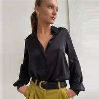 Women's Blouse Long Sleeve Blouses Button Elegant Fashion Solid Color main image 3