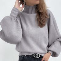 Women's Sweater Long Sleeve Sweaters & Cardigans British Style Solid Color main image 4