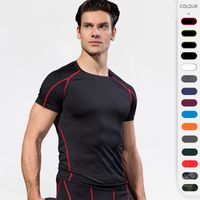 Sport Einfarbig Polyester Polyester-spandex Rundhals Aktive Tops T-shirt main image 1