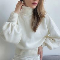 Women's Sweater Long Sleeve Sweaters & Cardigans British Style Solid Color main image 5