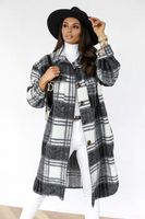 Women's Casual Plaid Button Single Breasted Coat Woolen Coat main image 4