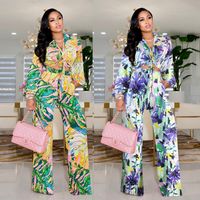 Women's Streetwear Flower Polyester Printing Pants Sets main image 1