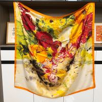 Women's Elegant Basic Lady Animal Camry Brocade Printing Silk Scarves sku image 17