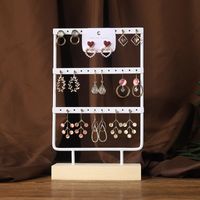 Simple Style Solid Color Solid Wood Iron Jewelry Display Jewelry Rack sku image 2