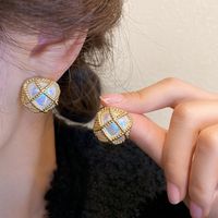 Elegant Einfacher Stil Herzform Bogenknoten Legierung Inlay Künstliche Perlen Strasssteine Frau Ohrringe main image 3