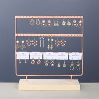 Simple Style Solid Color Solid Wood Iron Jewelry Display Jewelry Rack sku image 25