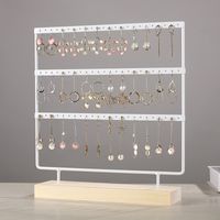 Simple Style Solid Color Solid Wood Iron Jewelry Display Jewelry Rack sku image 14