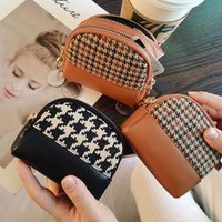 Women's Houndstooth Pu Leather Zipper Coin Purses main image 1