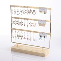 Simple Style Solid Color Solid Wood Iron Jewelry Display Jewelry Rack sku image 24