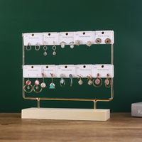 Simple Style Solid Color Solid Wood Iron Jewelry Display Jewelry Rack sku image 9