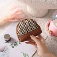 Women's Houndstooth Pu Leather Zipper Coin Purses main image 3