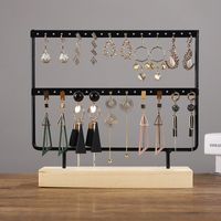 Simple Style Solid Color Solid Wood Iron Jewelry Display Jewelry Rack sku image 3