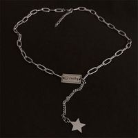 Titanium Steel Hip-Hop Casual Punk Inlay Plating Letter Bear Star Rhinestones Acrylic Artificial Pearls Necklace main image 7