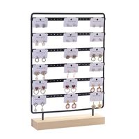 Simple Style Solid Color Solid Wood Iron Jewelry Display Jewelry Rack sku image 26