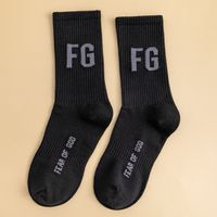 Unisex Simple Style Letter Nylon Cotton Printing Crew Socks A Pair sku image 20