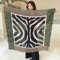 Women's Elegant Basic Lady Animal Camry Brocade Printing Silk Scarves sku image 3