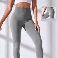 Fitness Solid Color Nylon Active Bottoms Leggings main image 3