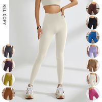 Simple Style Solid Color Nylon Brushed Fabric Patchwork Active Bottoms Leggings main image 1