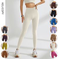 Simple Style Solid Color Nylon Brushed Fabric Patchwork Active Bottoms Leggings main image 2