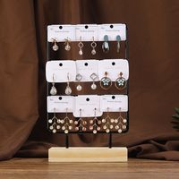 Simple Style Solid Color Solid Wood Iron Jewelry Display Jewelry Rack sku image 1