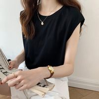 Women's T-shirt Sleeveless T-shirts Patchwork Casual Classic Style Solid Color main image 3