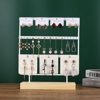 Simple Style Solid Color Solid Wood Iron Jewelry Display Jewelry Rack sku image 8