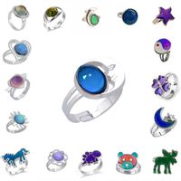 Exaggerated Animal Star Smiley Face Metal Animal Plating Mixed Materials Women's Open Ring main image 5