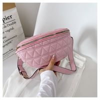 Women's Streetwear Grid Pu Leather Waist Bags sku image 4