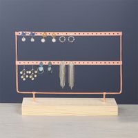Simple Style Solid Color Solid Wood Iron Jewelry Display Jewelry Rack sku image 15
