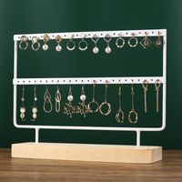 Simple Style Solid Color Solid Wood Iron Jewelry Display Jewelry Rack sku image 6
