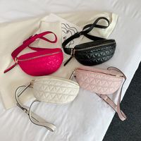 Women's Streetwear Grid Pu Leather Waist Bags main image 1