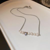 Glam Retro Heart Shape Bow Knot Imitation Pearl Beaded Plating Inlay Rhinestones Women's Layered Necklaces sku image 7