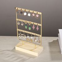 Simple Style Solid Color Solid Wood Iron Jewelry Display Jewelry Rack main image 5