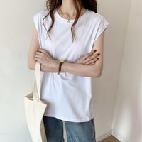 Women's T-shirt Sleeveless T-shirts Patchwork Casual Classic Style Solid Color main image 4