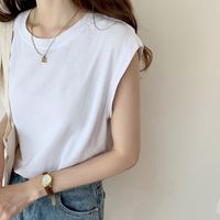 Women's T-shirt Sleeveless T-shirts Patchwork Casual Classic Style Solid Color main image 6