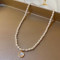 Glam Retro Heart Shape Bow Knot Imitation Pearl Beaded Plating Inlay Rhinestones Women's Layered Necklaces sku image 12