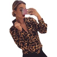 Women's Blouse Long Sleeve Blouses Casual Leopard main image 3